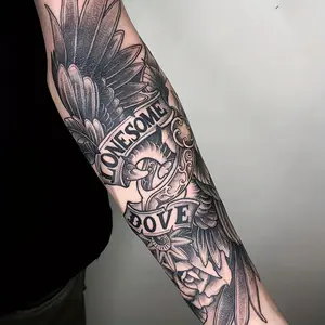 6 large herbal tattoo stickers, including 1 wing element and 5 random styles, lasting 7-15 days, waterproof and wear-resistant, realistic effect, suitable for people who are afraid of pain and don't want tattoos