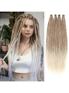 [Soft Synthetic Dreadlocks] 40pcs Soft Synthetic Dreadlocks, 22 inch Thick Thin Single Ended Crochet Hair Extensions, Faux Locs Braids, Synthetic Braiding Hair, Low Temperature Fiber, Unisex Adult