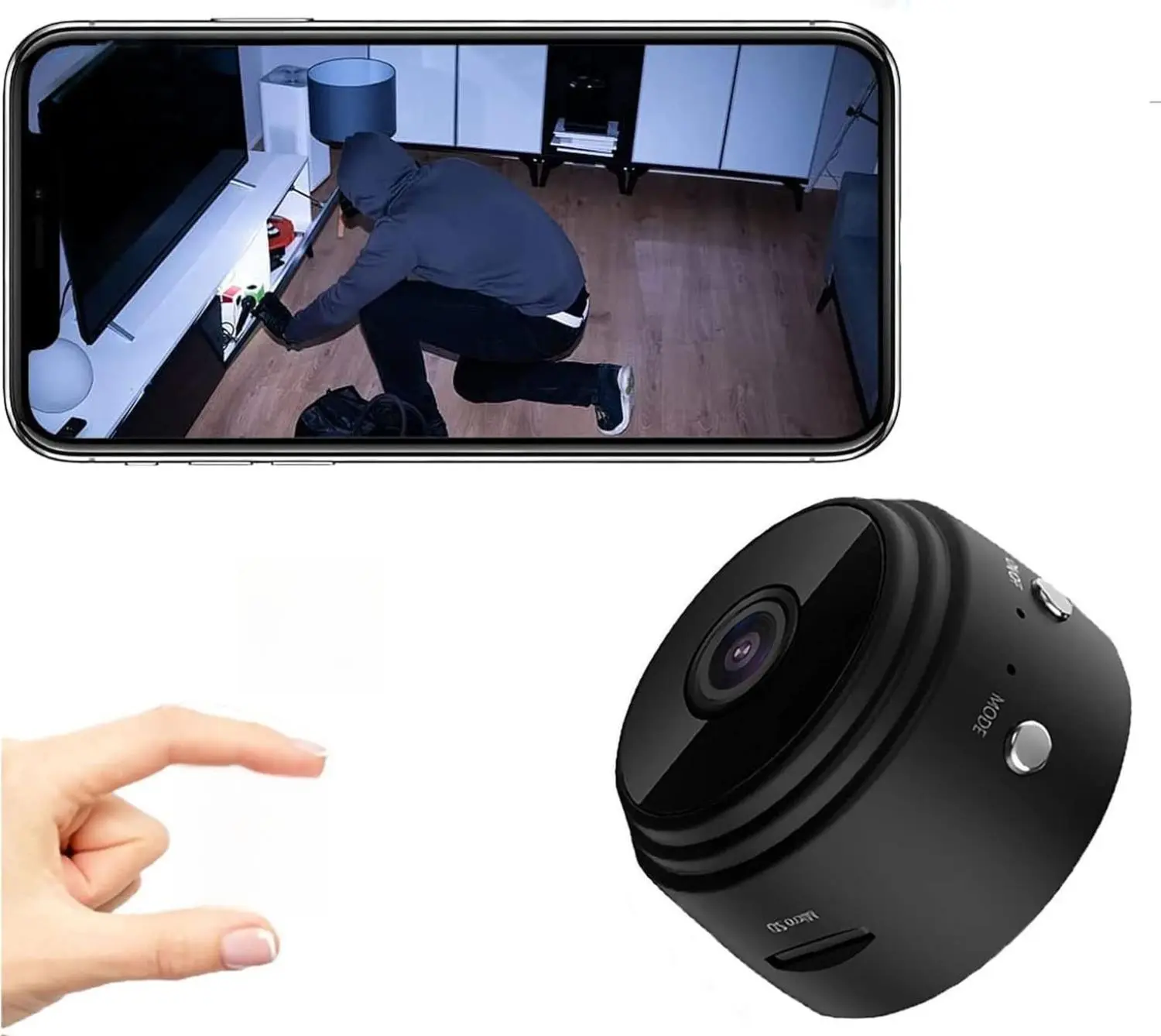Senri Mini Security Camera 1080P HD WiFi Home Indoor Outdoor Camera for Baby Pet Nanny IP Camera Remote Viewing for Security with iOS Android Phone APP Video Only