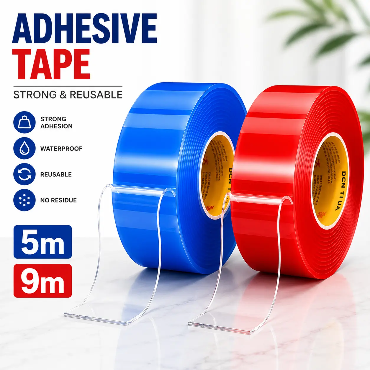 One roll of Nano Tape, Heavy Duty Clear Mounting Tape, Strong Hold, Washable, Reusable, Waterproof, Removable Adhesive Tape for Home, Office, Kitchen & Wall Decor