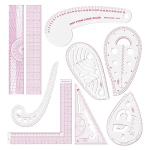 9Pcs Fashion Clear Metric Sewing Ruler Set,Curve Pattern Rulers for Beginners, Tailors, Designers, Quilting, Embroidery, Cross Stitch, Crochet, Knitting - Home Improvement.