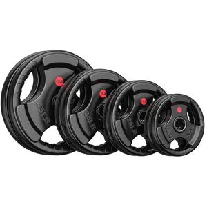 Bearbro Weight Plates 2 Inch Rubber Coated Olympic Weight Plate for Strength Training & Weightlifting in Home Gym, Solid Cast Iron Bumper Plates for Barbell