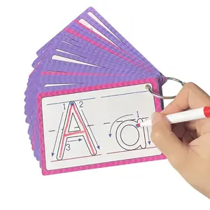 26 Letter Sound Flashcards Set with Reusable Pen, Cvc Word Learning, Abc Writing Practice, Educational Toy, Paper Material