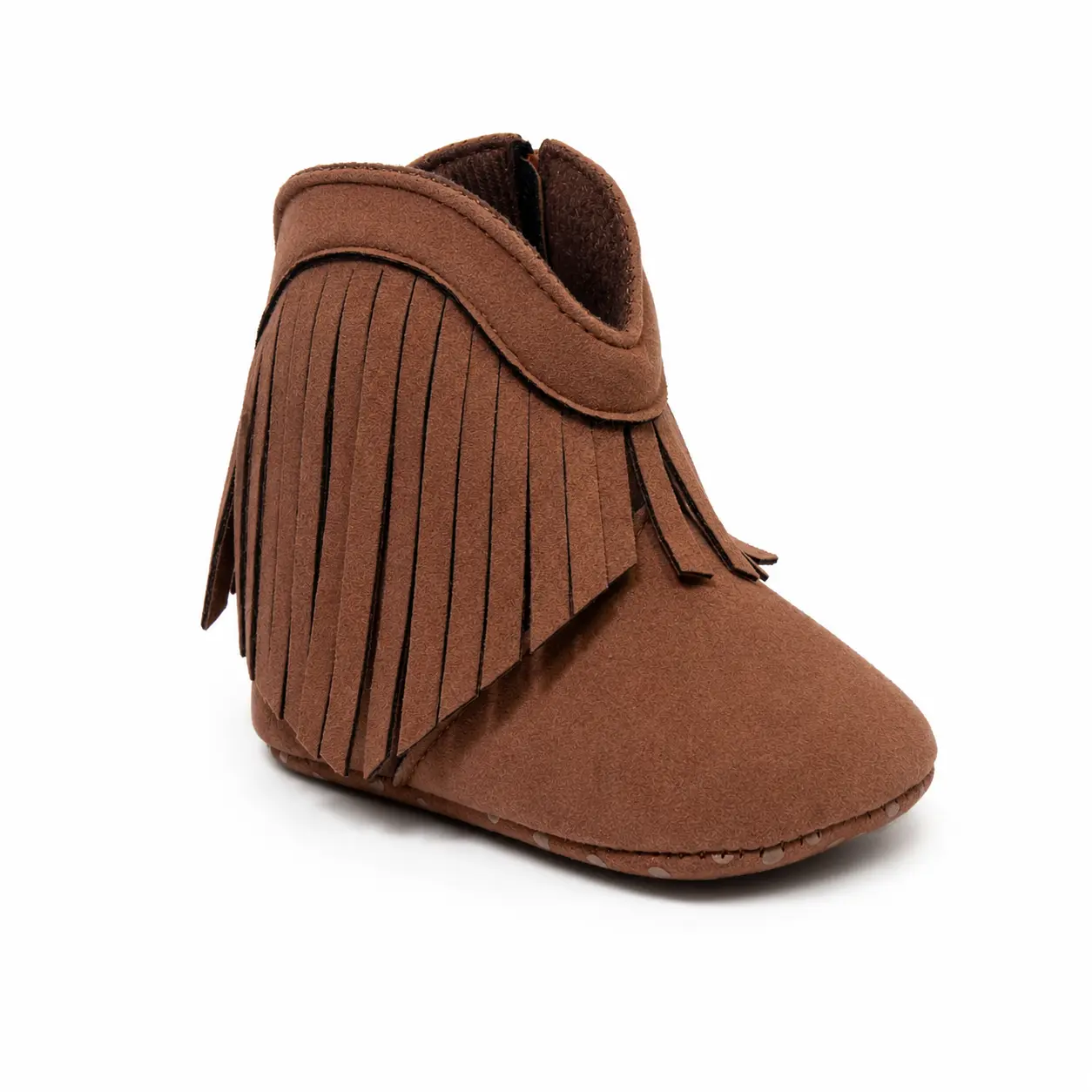 Baby Cowboy Boots for Girls Soft Sole First Walker Western Boots Non-Slip Tassel Booties with Side Zipper for Infants & Toddlers, 12 - 18 Months