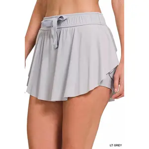 Zenana Ruffle Hem Tennis Skirt With Hidden Inner Pockets
