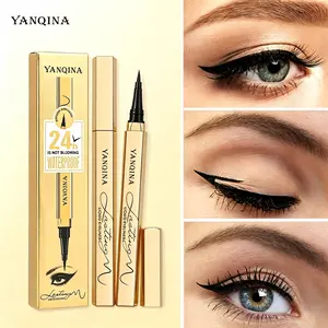 YANQINA Waterproof Smudge Proof Liquid Eyeliner Pen, 24H Long-Wear Precision Fine Felt Tip Black Eyeliner, Sweat Resistant Eye Makeup Gift for Women & Makeup Novices