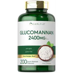 Carlyle Glucomannan Capsules | 200 Count | Soluble Fiber Pills | Non-GMO, Gluten Free Supplement