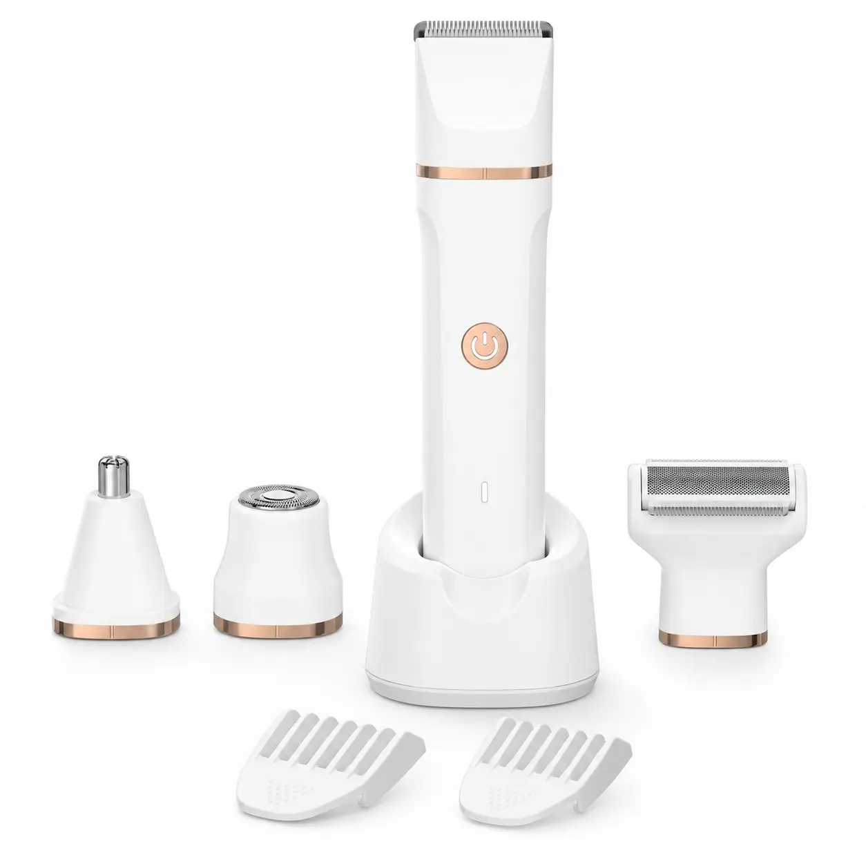 4-in-1 Electric Bikini Trimmer for Women, Gentle IPX7 Waterproof Body Shaver with Replaceable Heads, Facial Hair Remover for Face, Underarm, Body & Bikini Line, Travel Gift for Her