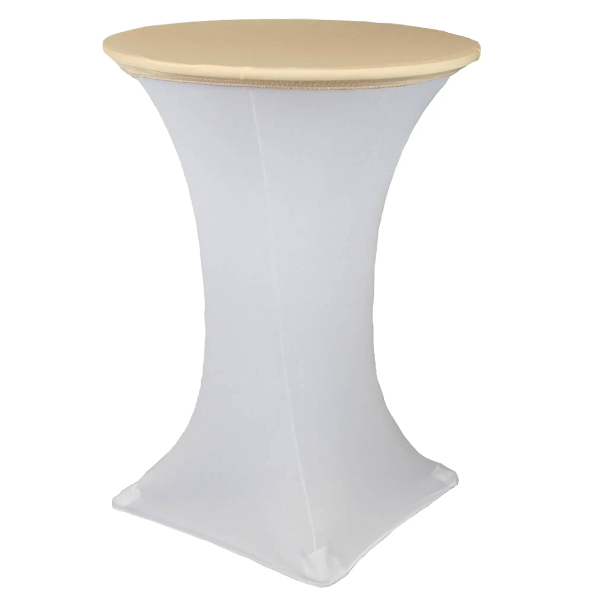 30 Inch Stretch Spandex Table Topper/Cap Champagne