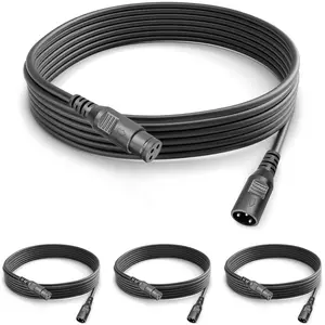 4 Packs 3 Pin XLR Cables Male Female XLR Patch Cable, XLR Cable 10ft 3m DMX Wire Extension Connectors Male and Female, DMX Cable with 3 Pin Connector for Stage Lights Moving Head Light LED Par Light