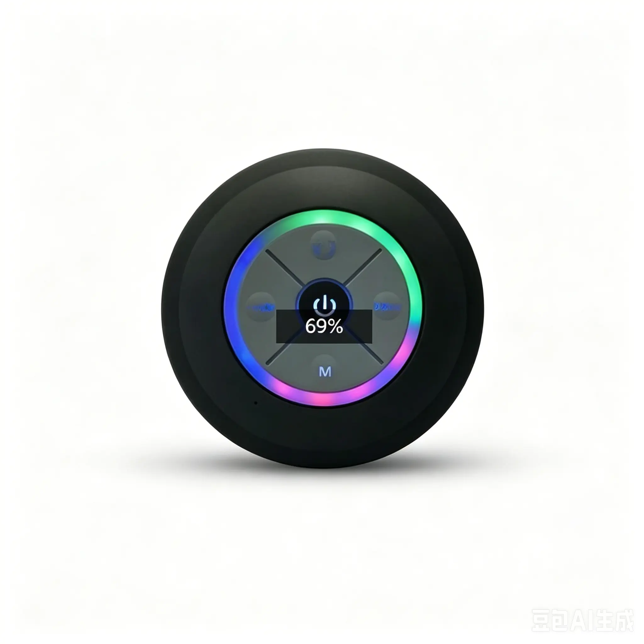 Portable Plastic Suction Cup Bluetooth Mini Speaker with RGB LED Lights, Strong Pads - Waterproof Bathtub Shower Speaker, Stereo Sound, Hands-Free Calls, USB Port, USB Cable - Compatible with Phones, Tablets - Ideal for Bathroom, Kitchen Counter, Portable