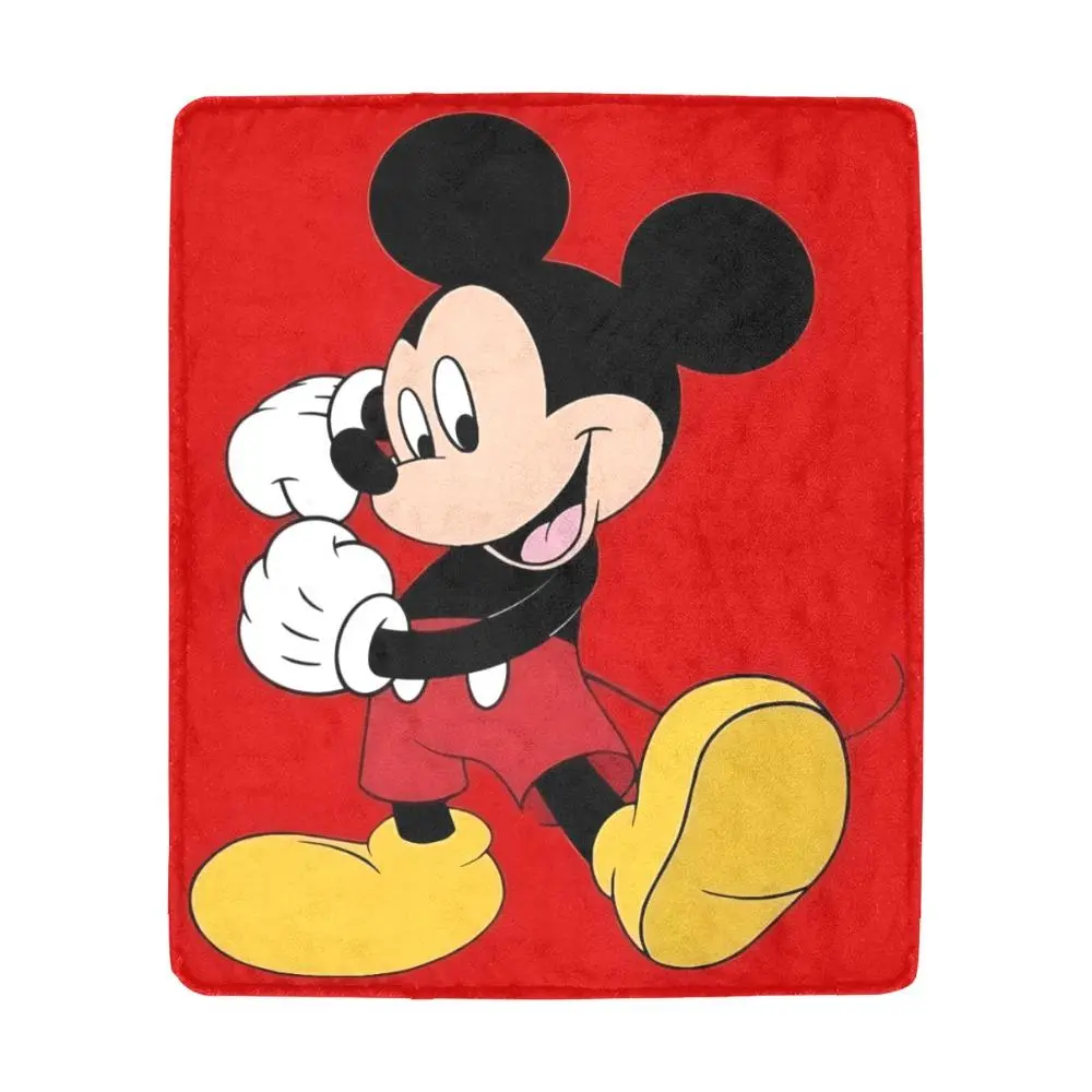 [SummerVibes] DISNEY CLASSIC Mickey Mouse Throw Blanket, Red with Iconic Cartoon Print - Ideal for Valentine's Day, Birthday Gifts, Travel, and Home Decor