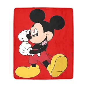 DISNEY CLASSIC Mickey Mouse Throw Blanket, Red with Iconic Cartoon Print - Ideal for Valentine's Day, Birthday Gifts, Travel, and Home Decor