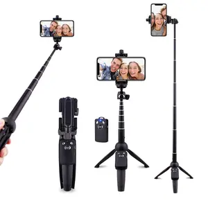 Selfie Stick Phone Tripod - 40 inch Tall Cell Phone Holder with Detachable Wireless Remote for Recording, Video and Picture, Phone Stand for iPhone, Android, Camera & Gopro