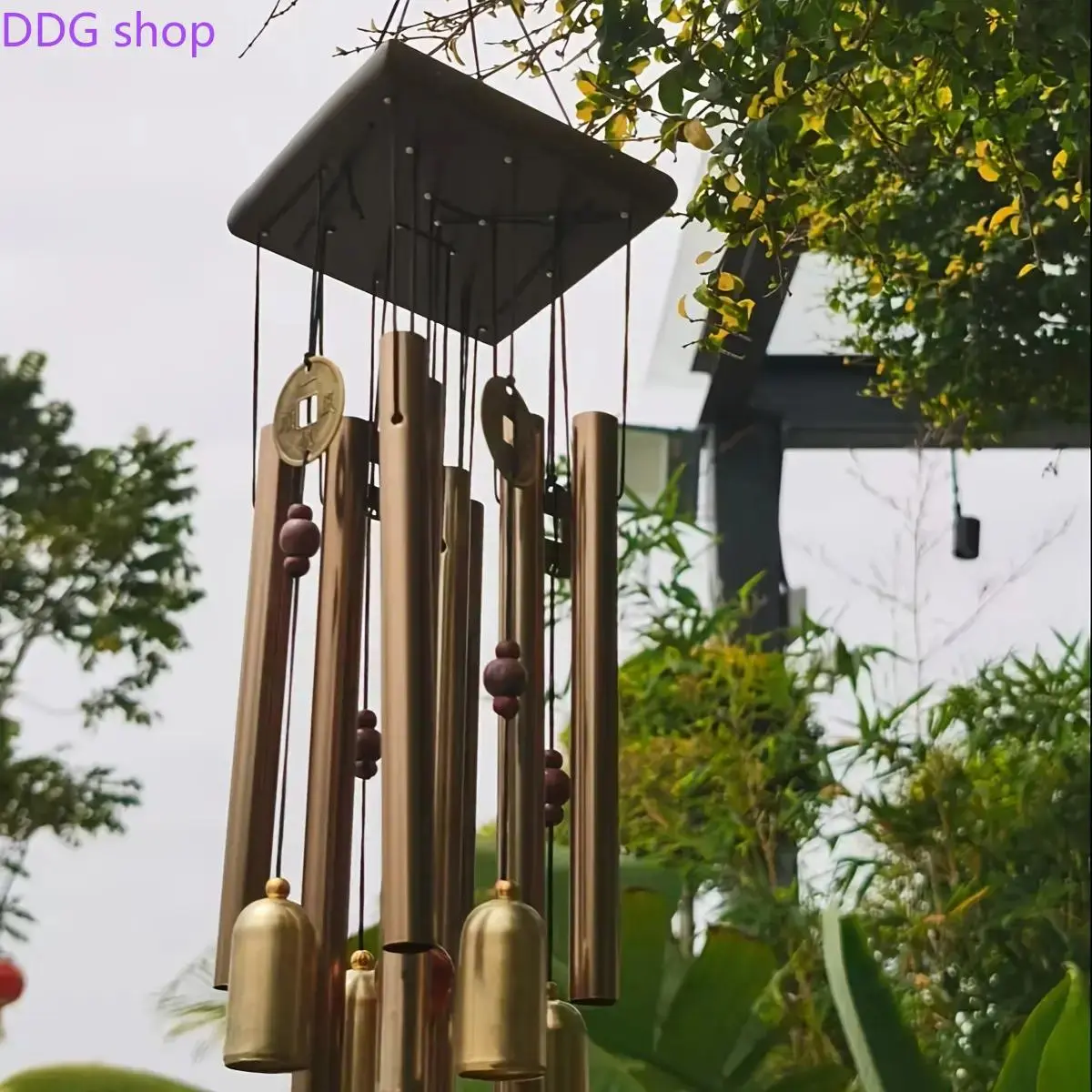 Antique Copper Vintage Metal Chimes - Rust-Resistant Aluminum Alloy Construction, Natural Melodic Sound, Outdoor Garden Yard Decor for Home & Patio