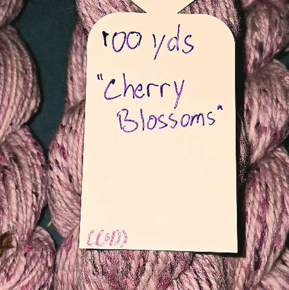 Merino + Viscosse Hand Spun Yarn 100 YDS Worsted Weight "Cherry Blossoms" Soft and Fluffy Ideal for Knitting and Crochet Projects