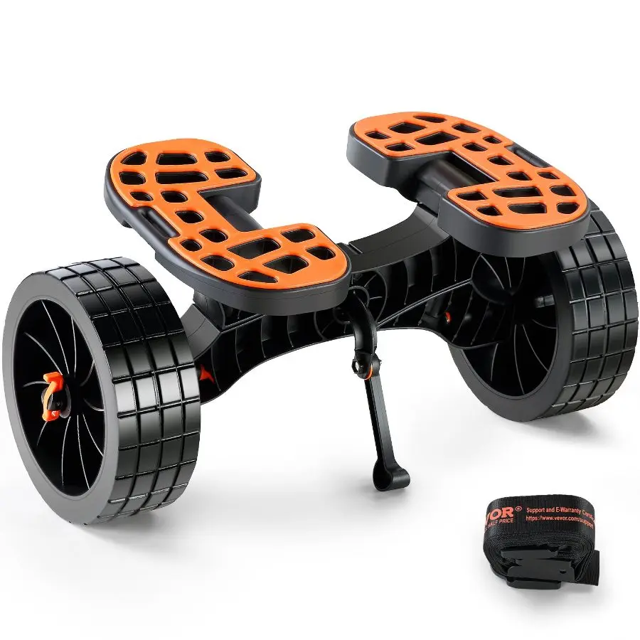 【Summerfinds】 VEVOR Heavy Duty Kayak Cart, 320lbs Load Capacity, Detachable Canoe Trolley Cart with 10'' Solid Tires, Adjustable Brackets Nonslip Support Foot, for Kayaks Canoes Paddleboards Float Mats Jon Boatsdealsforyoudays