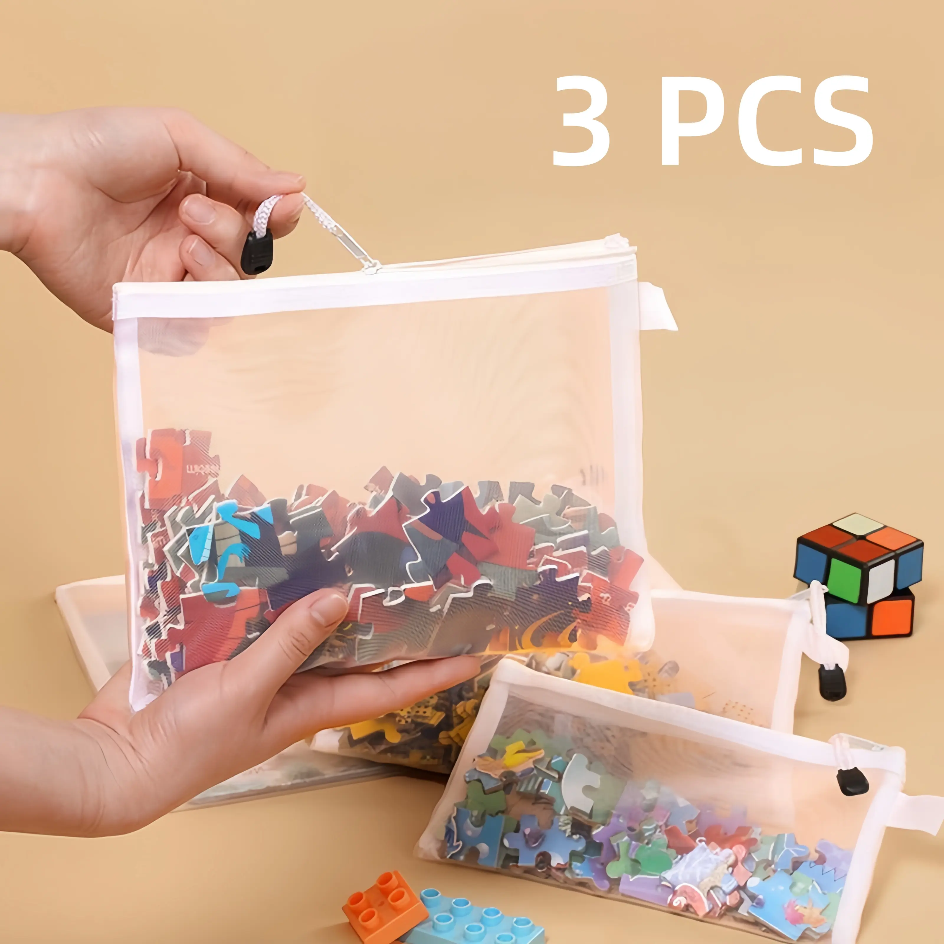 Clear Zipper Storage Bag, 3/6 pcs Transparent Mesh Drawer Organizer Bag, Office Stationery Supplies, File Storage Bag, Storage Pouch, Zipper Pouch, Sorting Storage Bag, Organizer Bag-MM1