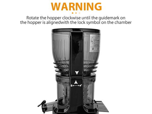 Pukomc 5.8" Wide Chute Cold Press Juicer with Auto Cut Mechanism High Yield Extraction Easy Lock System & 2 Cups for Fresh Whole Fruit Juices Stainless Steel Blender Usb Portable Blender