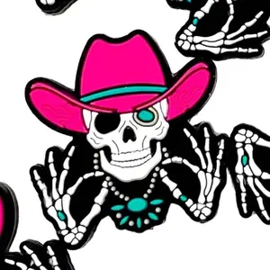 1pc Cowboy with Mad Rizz Silicone Focal Beads | Halloween Skeleton Spooky Beading DIY Supplies