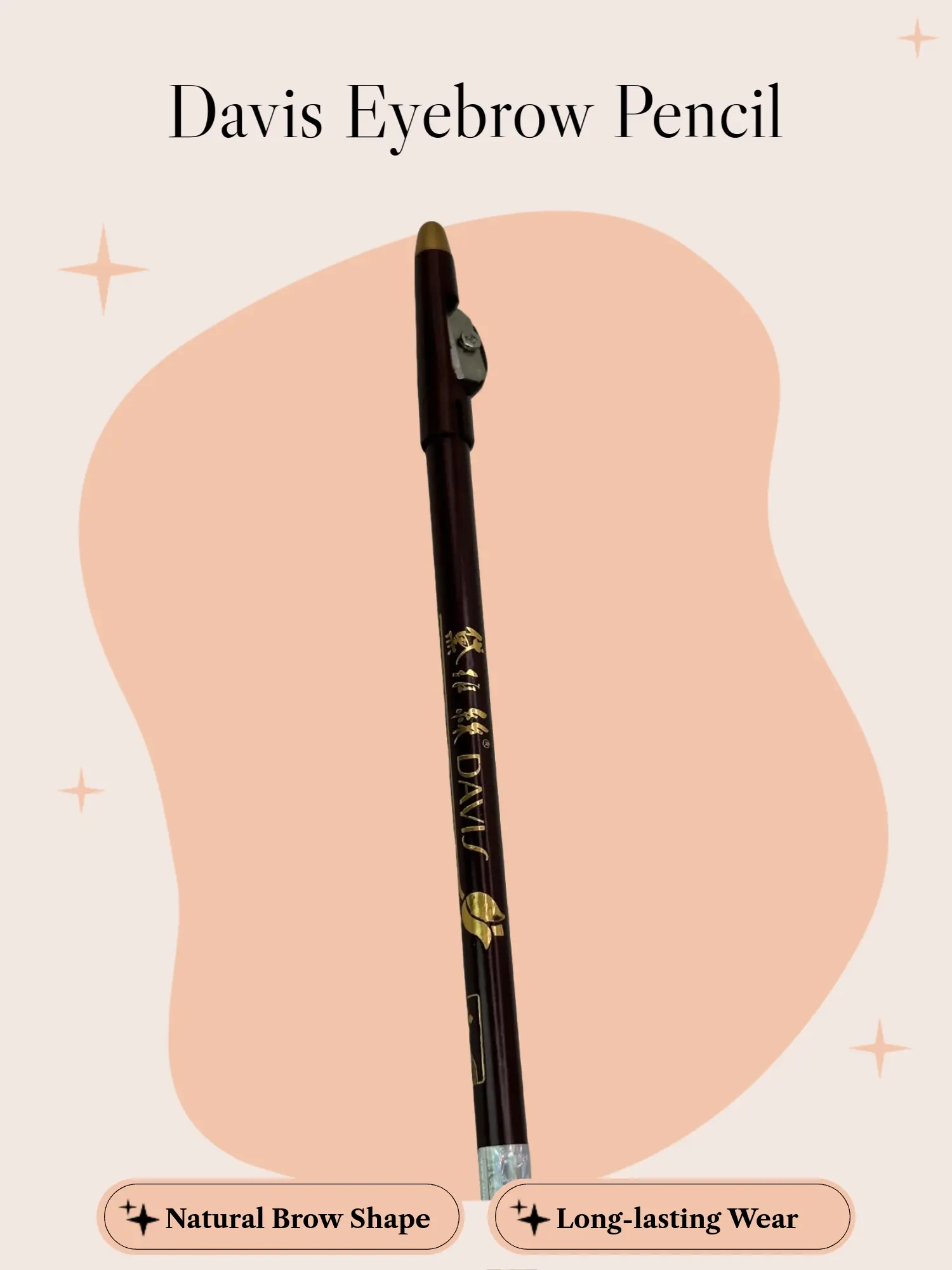 6pc Davis Brown Eyebrow Pencils - Fine-Tip Eyebrow Makeup Tool, Smooth, Easy-to-Use for Natural Brow Shaping, Long-Lasting Wear, Suitable for All Skin Types Everyday Makeup, Brown Eyebrow Pencil