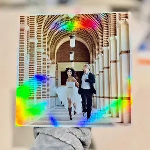 Holographe* Custom-Made Interactive Light-Reactive Prints (Magnetized), Ideal Gift For Any Occasion, Party Favors, Wedding Invitations, Memorial Gift, Emotional Gift, Unique Home Accents, Dishwasher Decor, Holograph photos