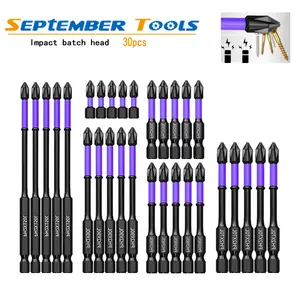 30pcs  Magnetic Screwdriver Bits Non-slip Shockproof Phillips Impact Bits Hex Shank Alloy Steel Bits Suitable for Power Tools