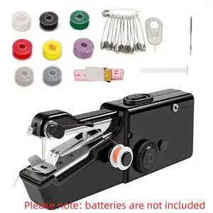 Cordless Handheld Mini Sewing Machine with Random-Color Accessories, 1 Count Compact Portable Electric Sewing Tool Device, (Battery Not Included), Sewing Kit, Home Sewing Machine