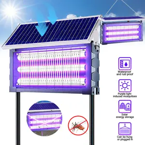 【Father's Day Gift】Solar Mosquito Killer Lamp Outdoor – 20W High-Power Waterproof Insect Zapper with 3 Tube, Dual Charging, 6000mAh Battery for Garden, Yard, Farm, Patio