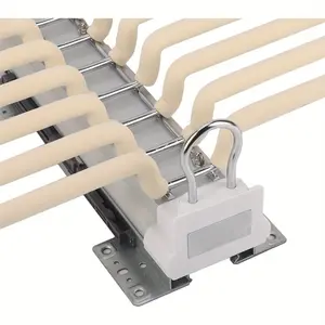 Durable construction|Double Row Pull-Out Pants Rack, 22-Arm Carbon Steel Frame, Silent Sliding, Large Capacity, Flocked Surface, Easy Installation, Perfect for Home and Retail Wardrobes - Beige, Scarf Rack|Space-saving clothes hanger|Durable Clothes Hange