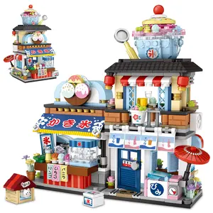 Mini Street View Shop Building Blocks House Toy, Foldable DIY Construction Toy, Theme Store Simulation Architecture Model, Building Block Sets, DIY Building Toy Gifts For Birthday Christmas