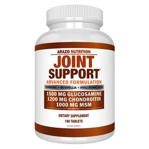 Arazo Nutrition Glucosamine Chondroitin Turmeric Msm Boswellia - Joint Support Supplement for Relief 180 Tablets for Bones, Back, Knees, Hands (180 Tablets)