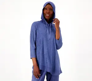 LOGO Lounge by Lori Goldstein Textured Terry Cloth Hoodie