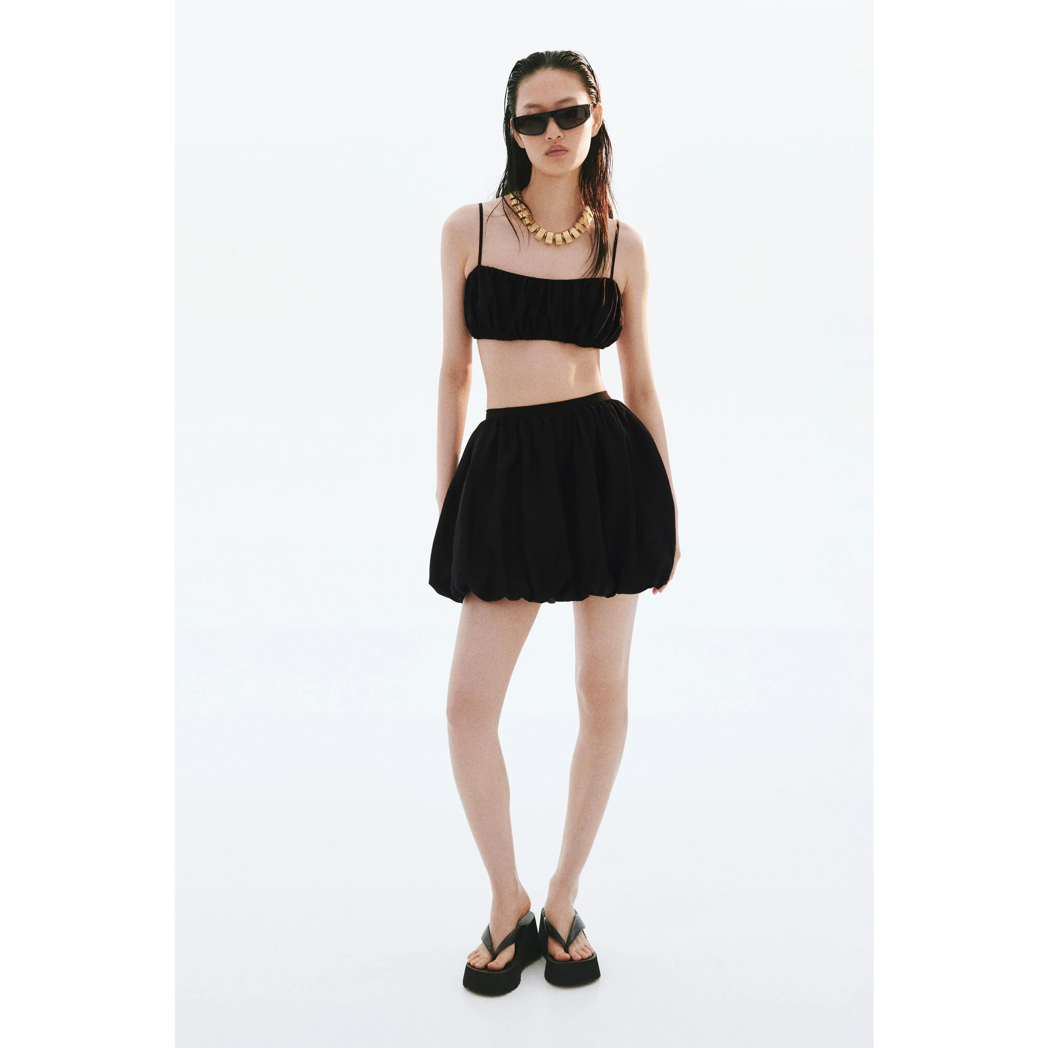 H&M Bubble-hem mini skirt