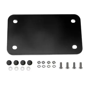 bparts Black Motorcycle Stainless Steel License Plate Frame