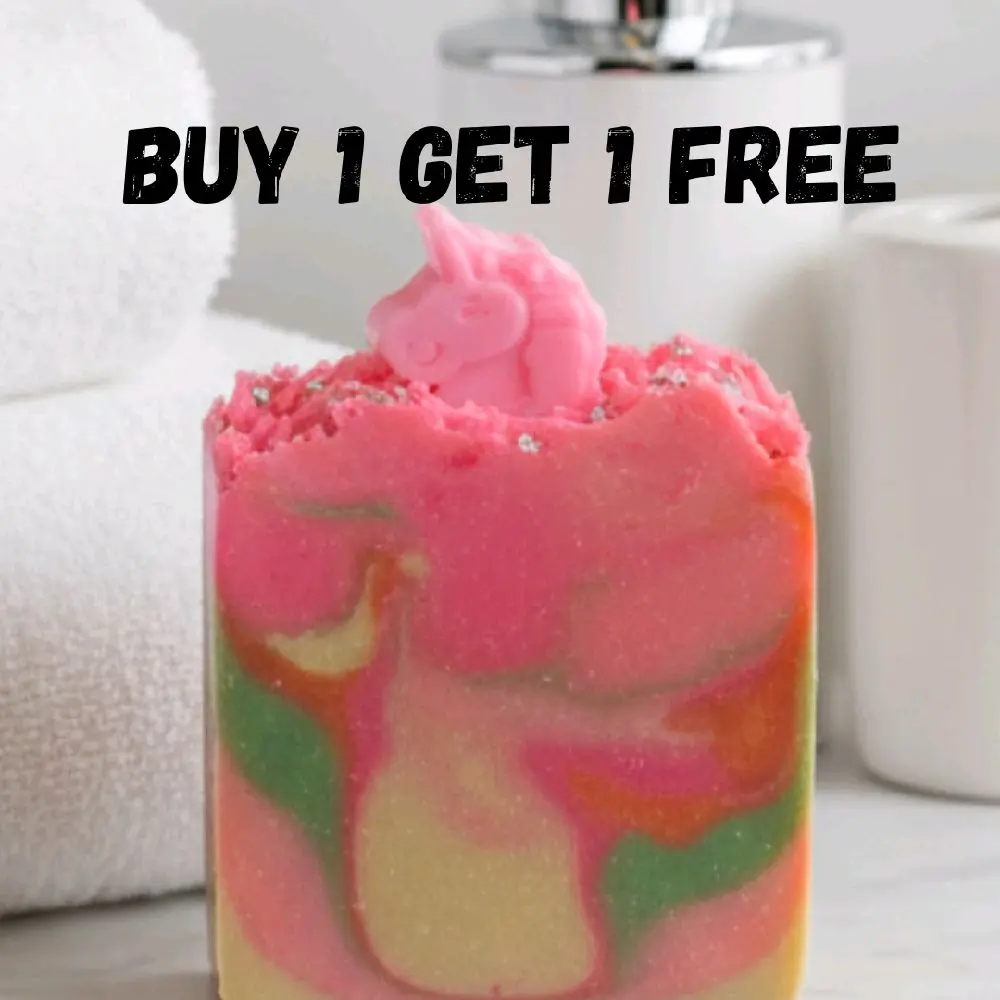 Rainbow Sherbet Organic Cold Process Swirl Soap with Frosting. Handmade All Natural Handcrafted Soap. Cute Swirl Soap Bar. Moisturizing Body Wash