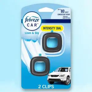 Febreze Car Air Freshener Vent Clip - Linen & Sky Scent - 0.13 fl oz/2pk