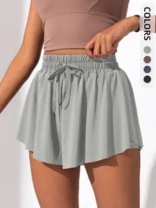 Women's Summer Breathable Loose Gym Shorts, Athletic Shorts, Stretch Shorts, Two-In-One Design, Anti-Exposure Tennis Running Fitness Yoga Quick-Dry Pants, Tiered Layer Shorts, Lightweight Summer Shorts