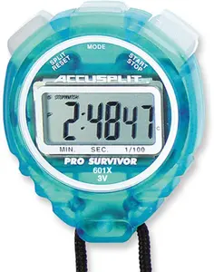 212 MAIN Accusplit A601XAQ Pro Survivor Rugged Polycarbonate Stopwatch - Outdoor Sports Stopwatch with Aqua Case