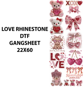 RHINESTONE VALENTINE DTF GANSHEET FOR SHIRTMAKING