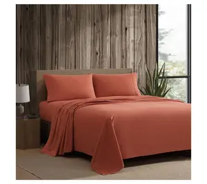 Eddie Bauer Deep Orange Cotton Percale King Sheet Set