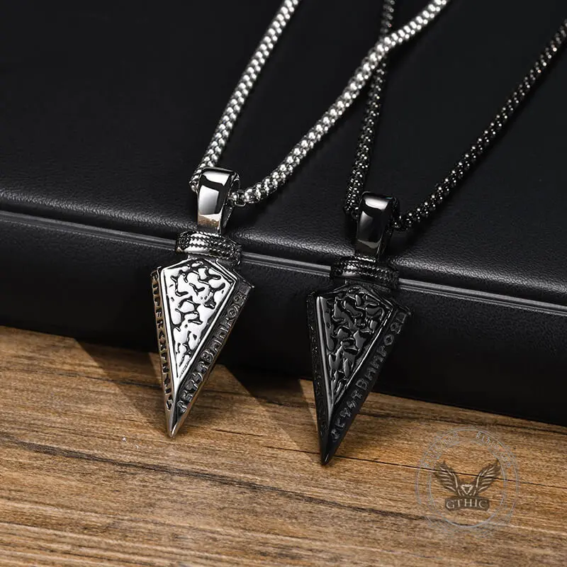 GTHIC Unique Stainless Steel Viking Spear Head Pendant Necklace for Men, Daily Wear & Birthday Gifts
