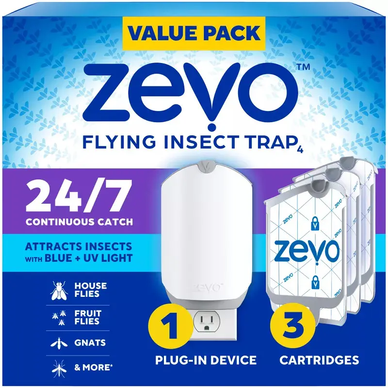 Zevo Flying Insect Trap & 3 Cartridge Starter Kit
