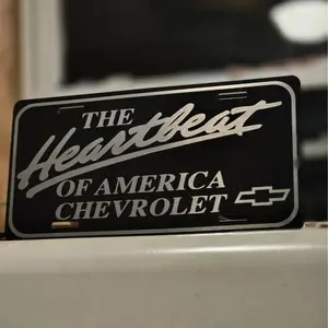 [SALE 50%] Heartbeat Of America license Plate License Plate Americas in Old School Camo Bottomland White Black H