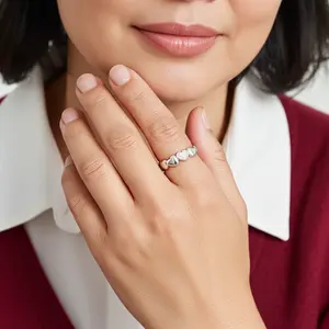 Amtikiss Casuals Girls’ Women’s All Heart Open Ring  – Minimalist Stainless Steel Heart Ring for Women | Hypoallergenic Love Symbol Jewelry