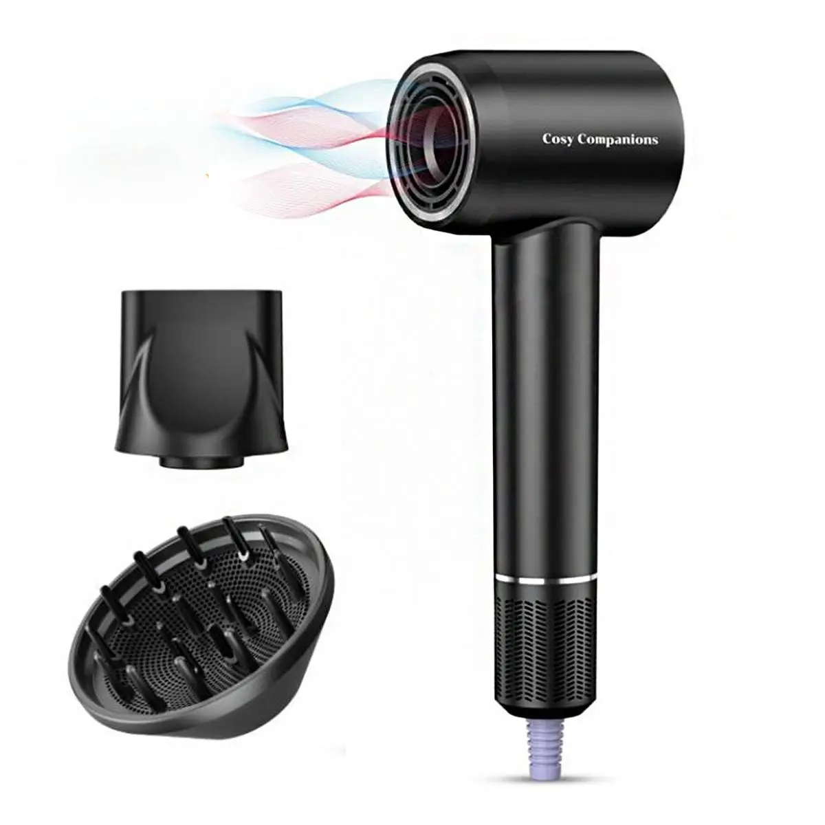 Hair Dryer -150000RPM High-Speed Brushless Motor Negative Ion Hair Dryer, Used for Fast Drying, Low Noise Thermal Control Hair Dryer, with Diffuser and Nozzle, Silent Hair Dryer Springtok