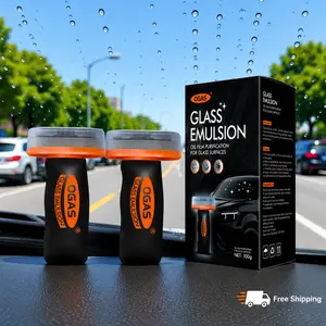 Glass Cleaner & Oil Film Remover Cream, Windshield Degreaser, Streak-Free Fast Cleaning, 100g Compact Handheld Cars Accessories, Car Detailing for Rainy Days & Road Trips | Safer Drive