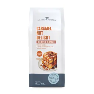 Caramel Nut Delight 12oz Flavored Ground Coffee Vanilla Latte Almond
