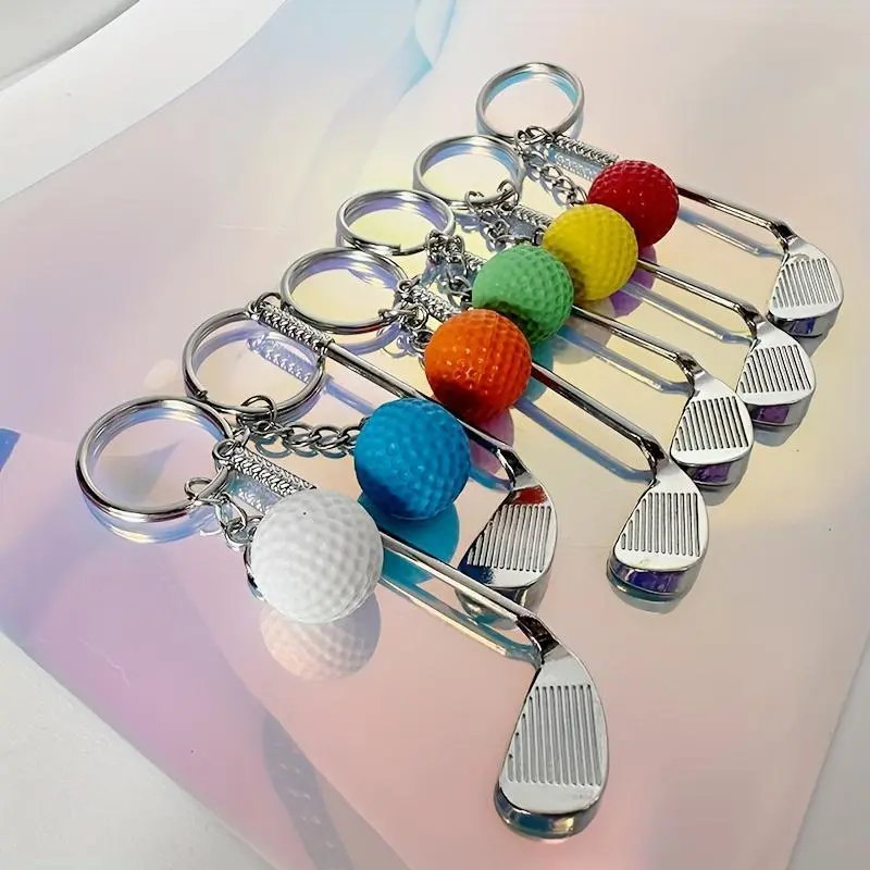 1pc Unique Mini Golf Club Ball Keychain, Key Fob, Keychain Accessories, Fun Golf Accessory and Perfect Gift for Enthusiasts