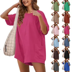 Mundoven Rompers for Women Casual Oversized Athletic Jumpsuits Overalls Workout Hot Shot Tee Romper